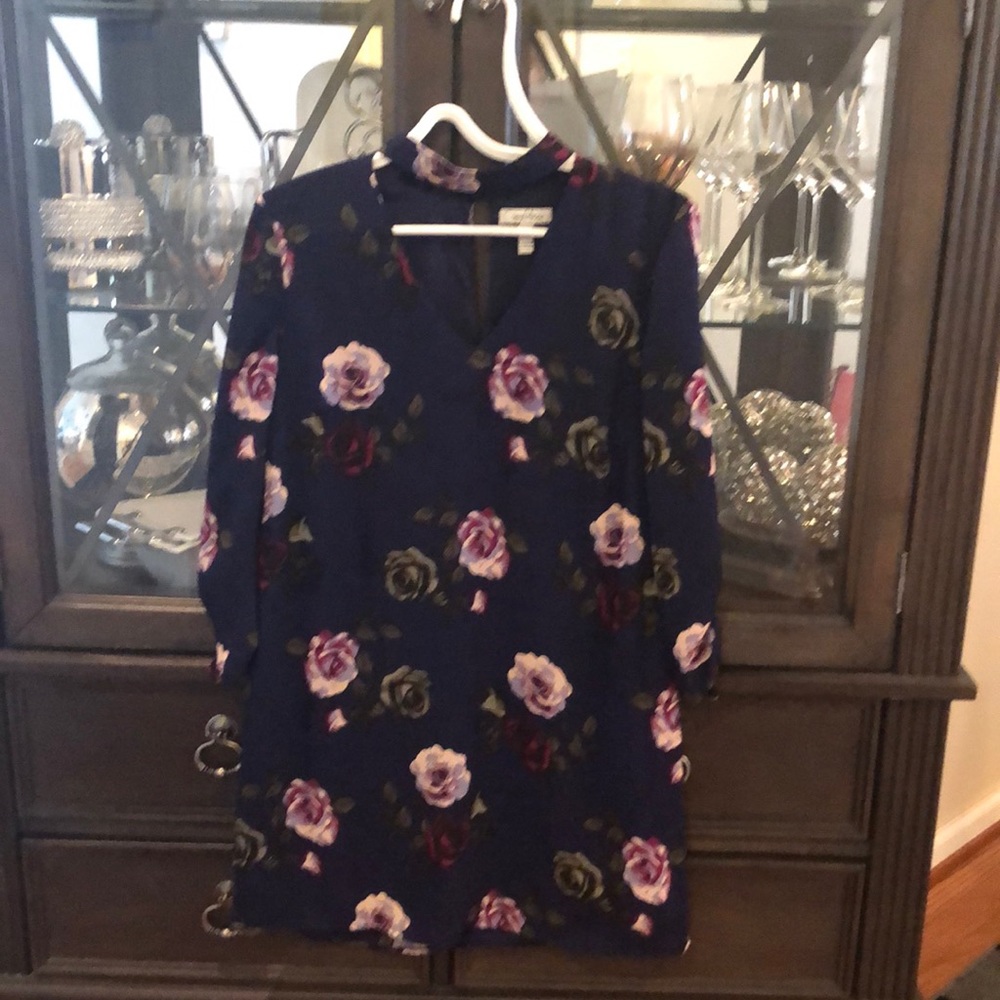 Speechless Purple With Florals Shift Dress